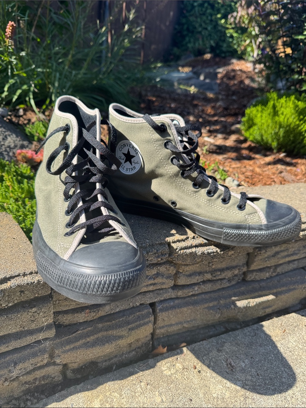 Converse High Top Sneakers in Olive Green and Black size 11 wide men’s